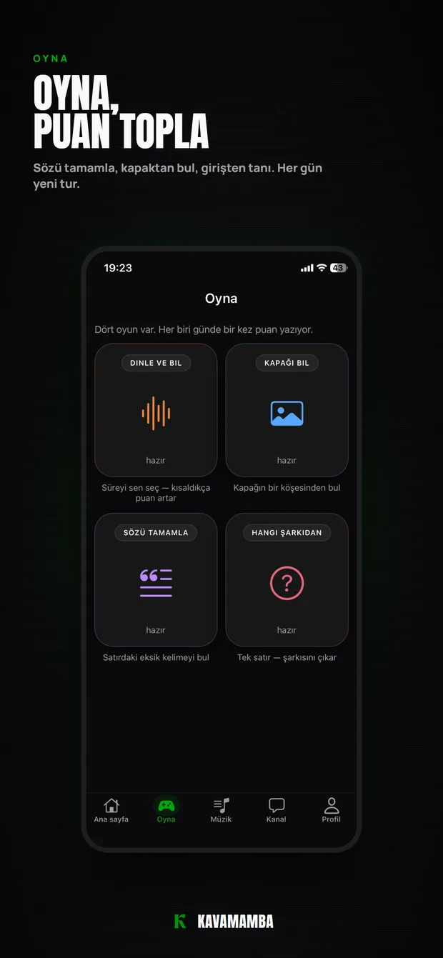 Oyna ekranı: dört günlük oyun